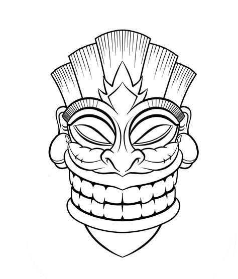 Hawaiian Tiki Mask Template
